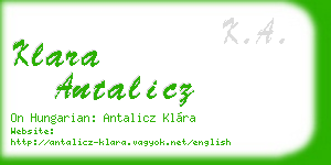 klara antalicz business card
